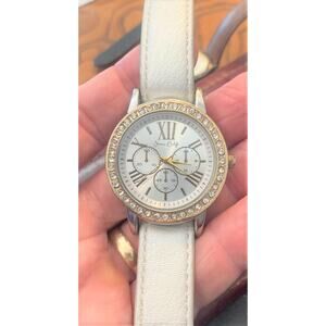 Women's Jessica Carlyle Wtch, Two Tone with Rhinestone Bezel, Chrono Style